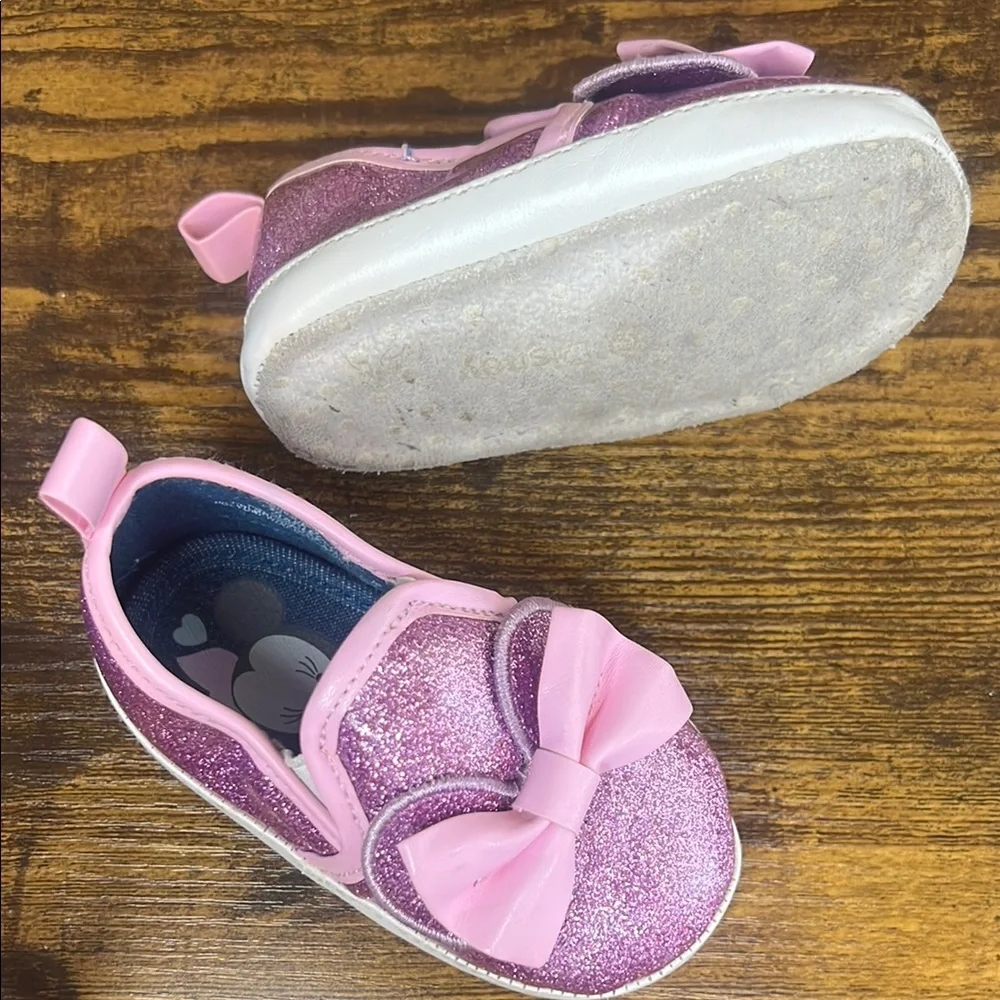 Disney baby Pink Glitter Shoes with Bow